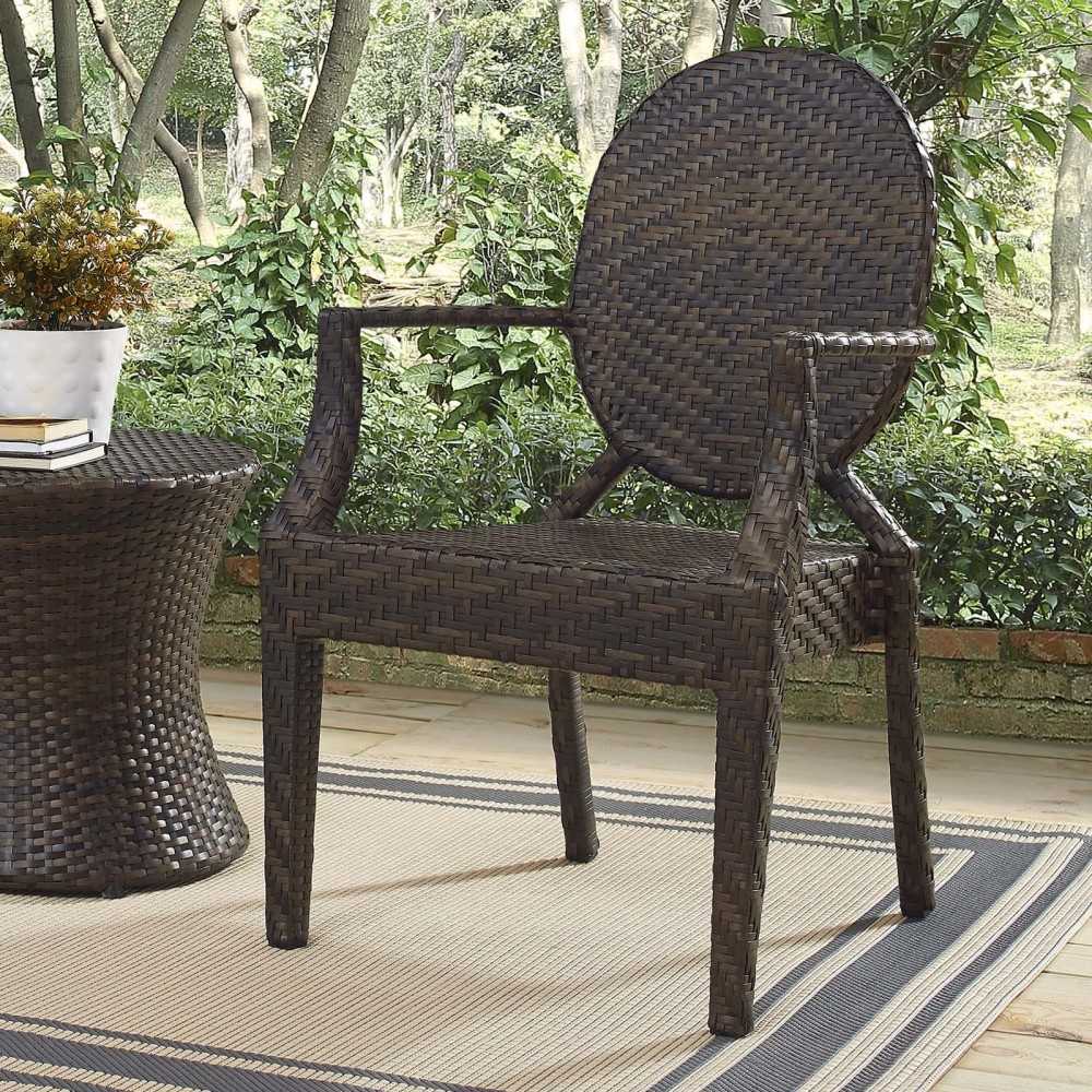 Casper Outdoor Patio Dining Armchair, Brown