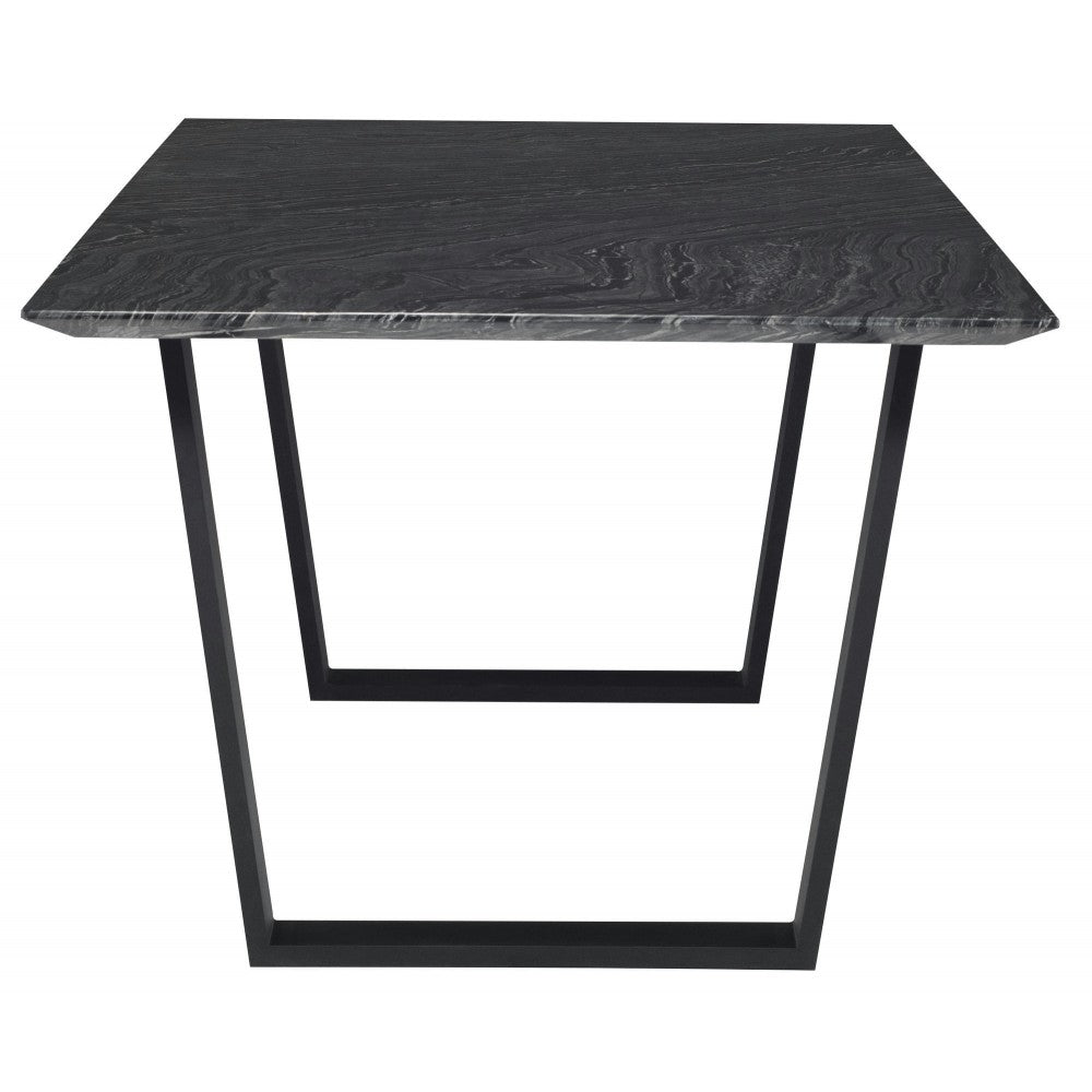 Catrine Black Wood Vein Stone Dining Table, HGNA485