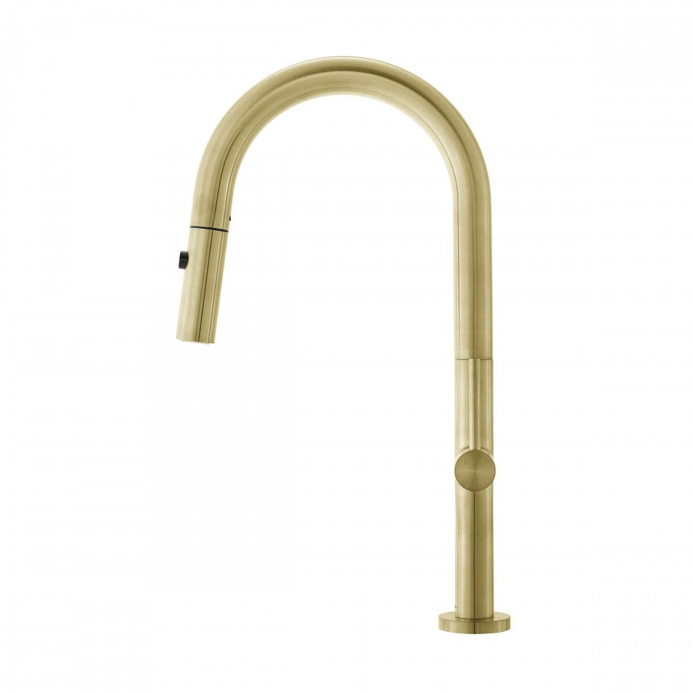 Chalet Single Handle, Pull-Down Kitchen Faucet in Brushed Gold