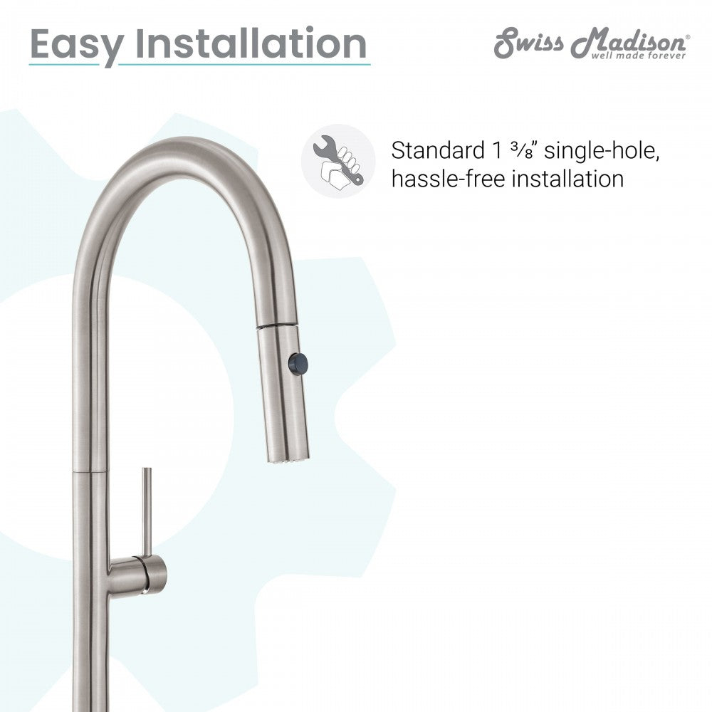 Chalet Single Handle, Pull-Down Kitchen Faucet in Brushed Nickel