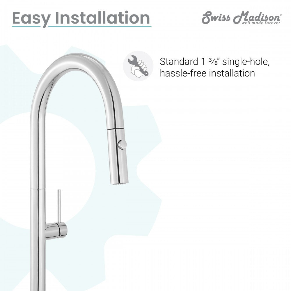Chalet Single Handle, Pull-Down Kitchen Faucet in Chrome