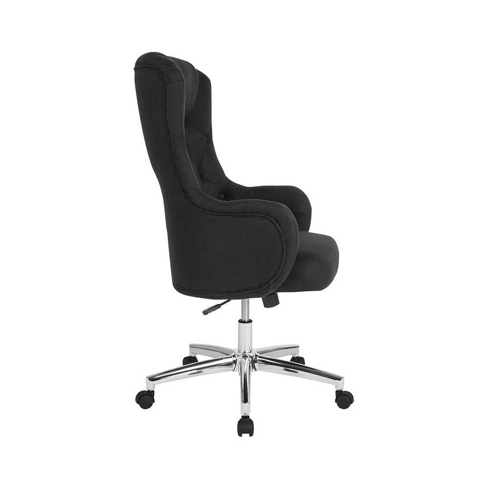 Chambord Home and Office Upholstered High Back Chair in Black Fabric