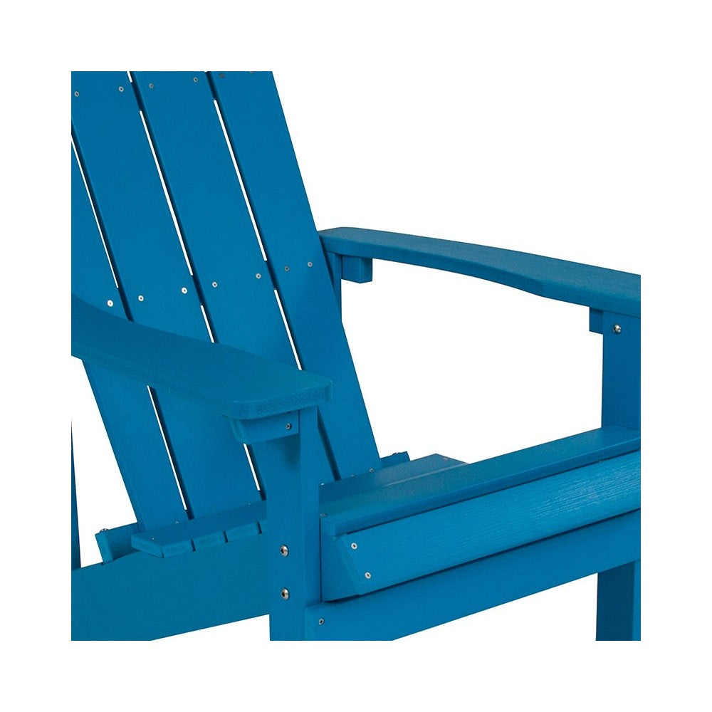 Charlestown All-Weather Adirondack Chair in Blue Faux Wood
