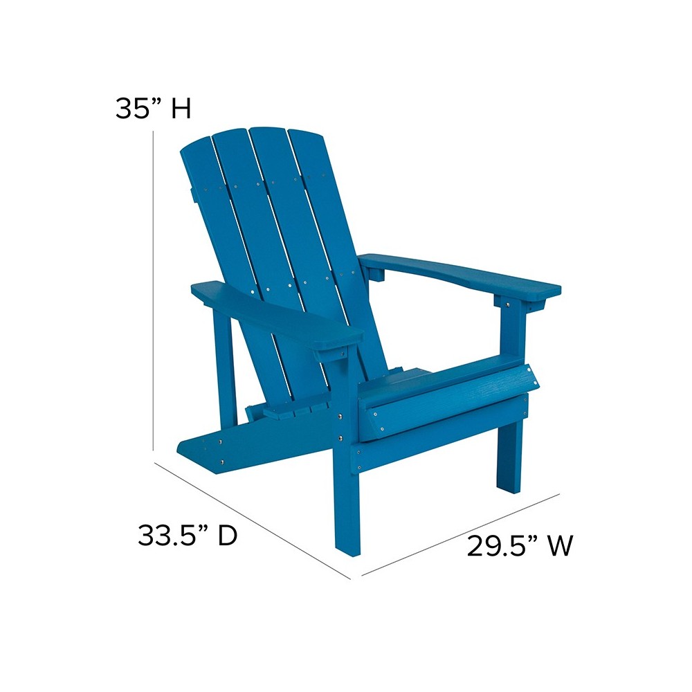Charlestown All-Weather Adirondack Chair in Blue Faux Wood
