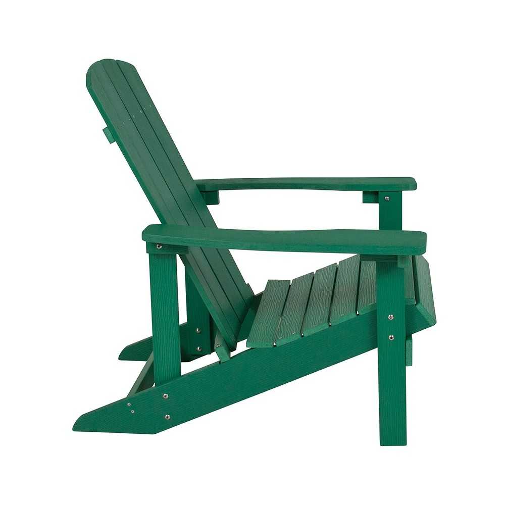 Charlestown All-Weather Adirondack Chair in Green Faux Wood