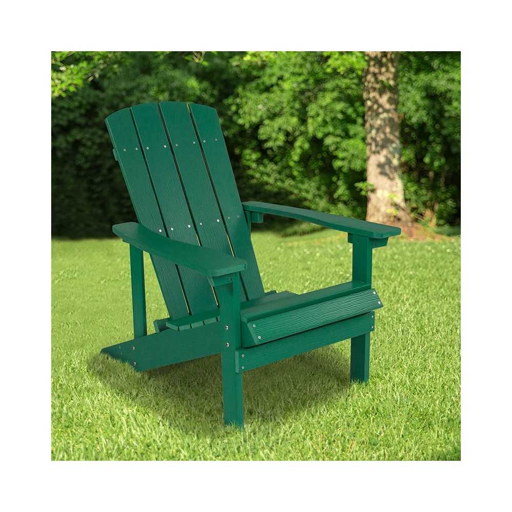 Charlestown All-Weather Adirondack Chair in Green Faux Wood