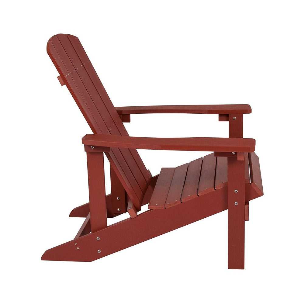 Charlestown All-Weather Adirondack Chair in Red Faux Wood