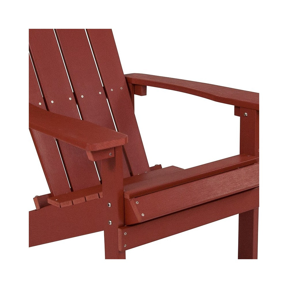 Charlestown All-Weather Adirondack Chair in Red Faux Wood