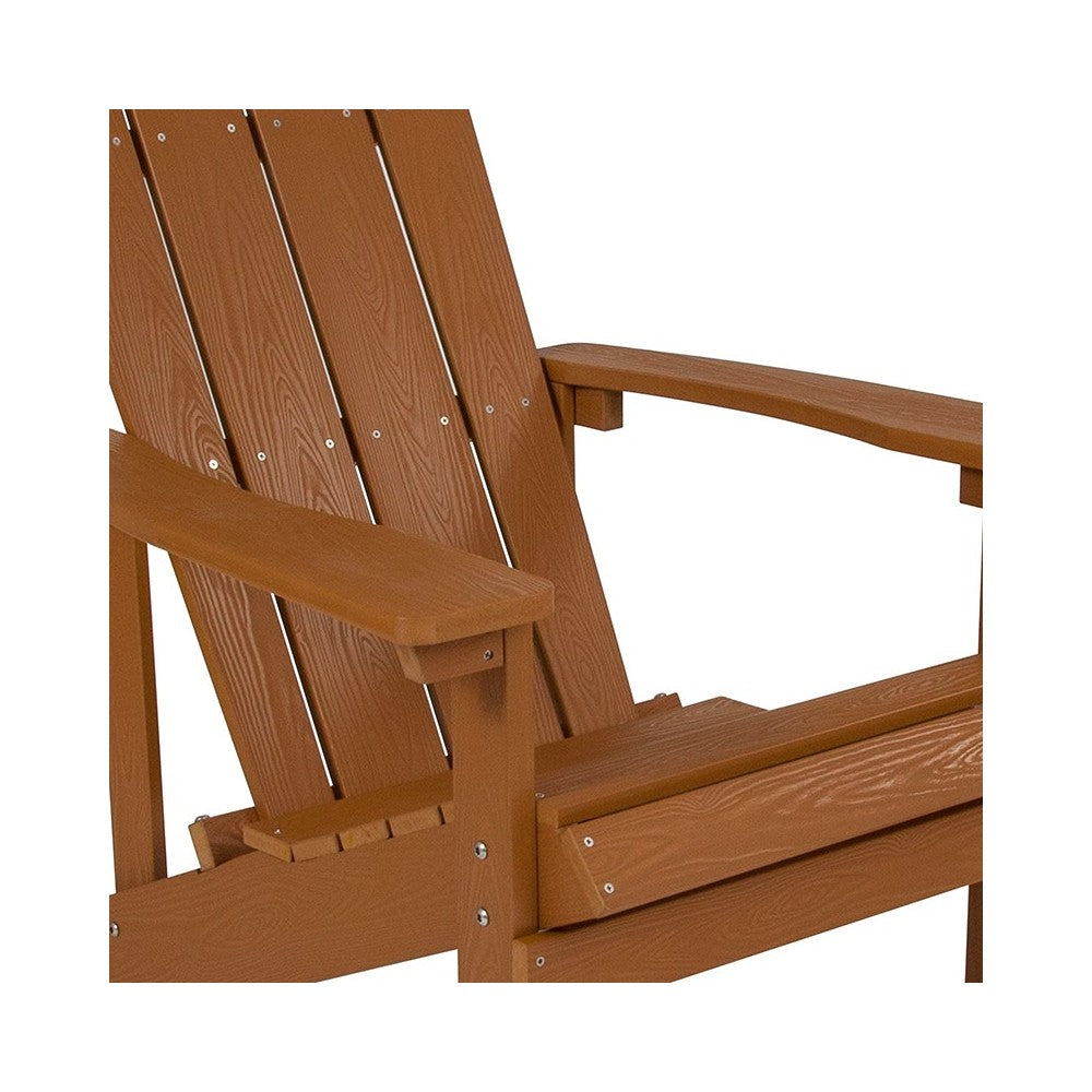 Charlestown All-Weather Adirondack Chair in Teak Faux Wood