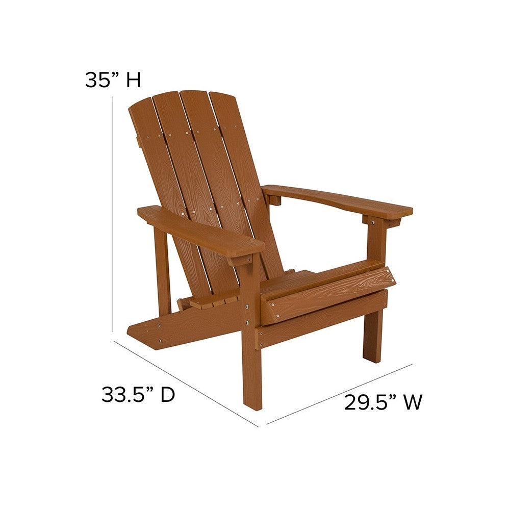 Charlestown All-Weather Adirondack Chair in Teak Faux Wood