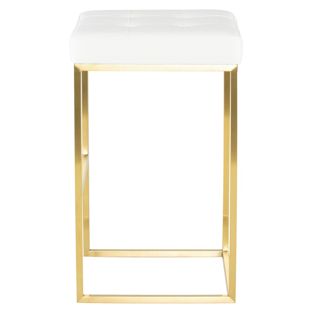 Chi White Naugahyde Bar Stool, HGMM154