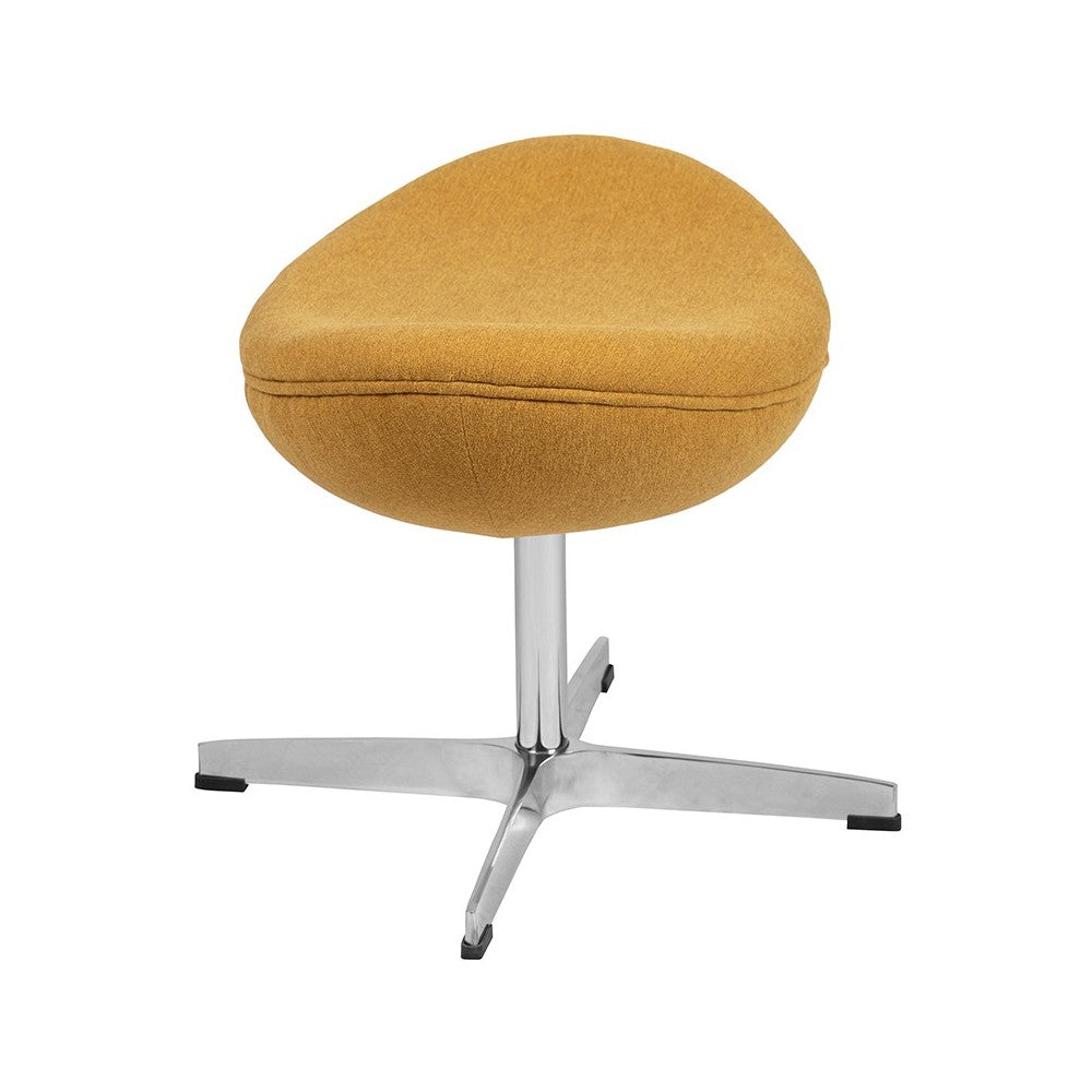 Citron Fabric Saddle Wing Ottoman