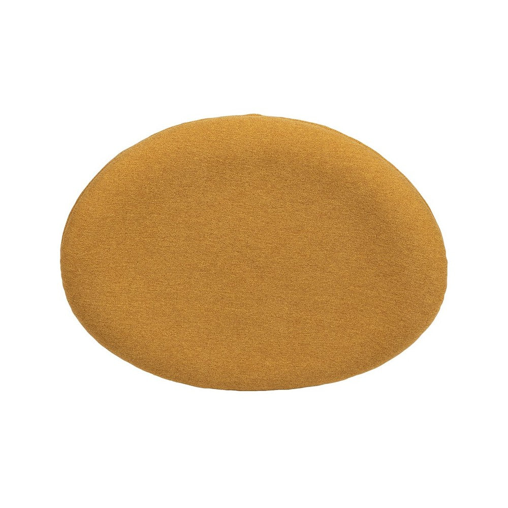 Citron Fabric Saddle Wing Ottoman