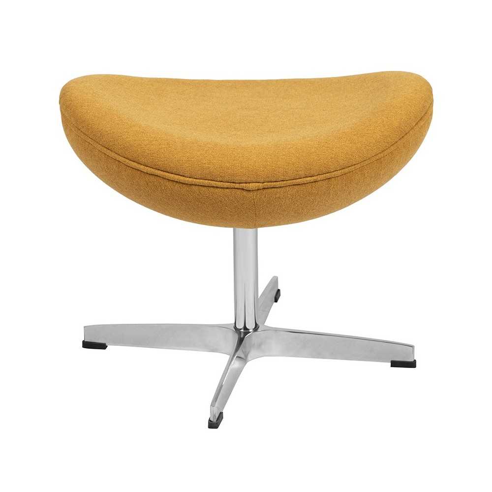 Citron Fabric Saddle Wing Ottoman