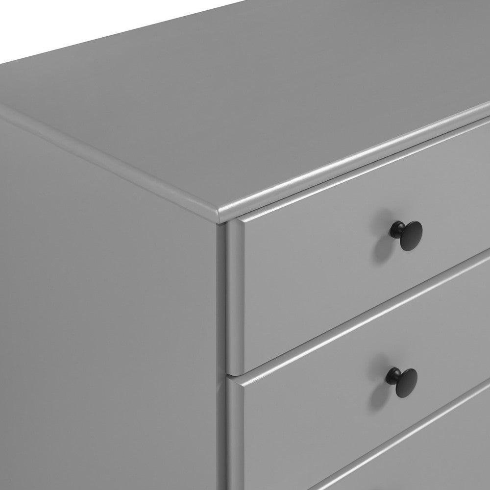 Classic 9 Drawer Solid Wood Top Dresser with Metal Hardware - Gray