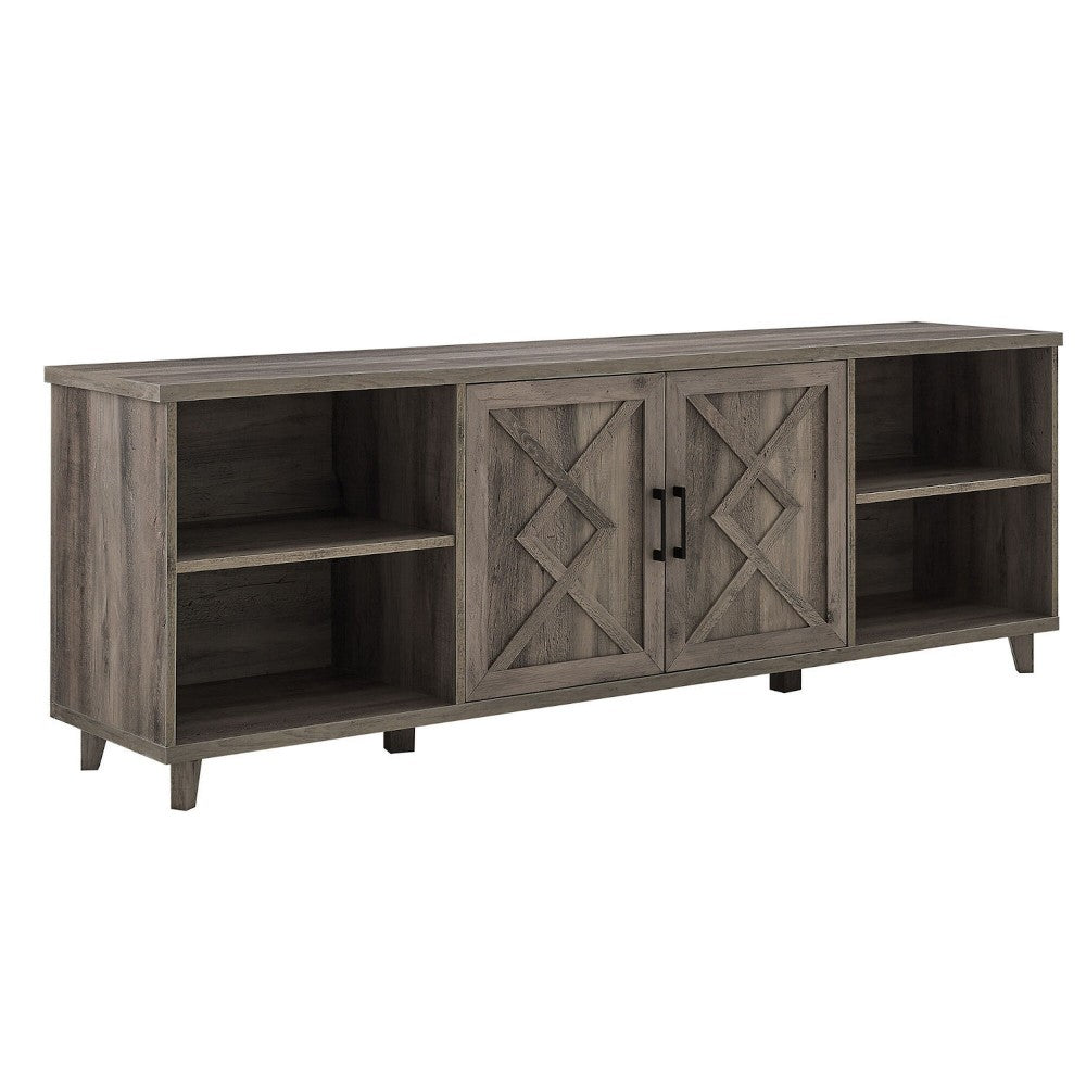Classic Detailed-Door TV Stand for TVs up to 80" - Gray Wash