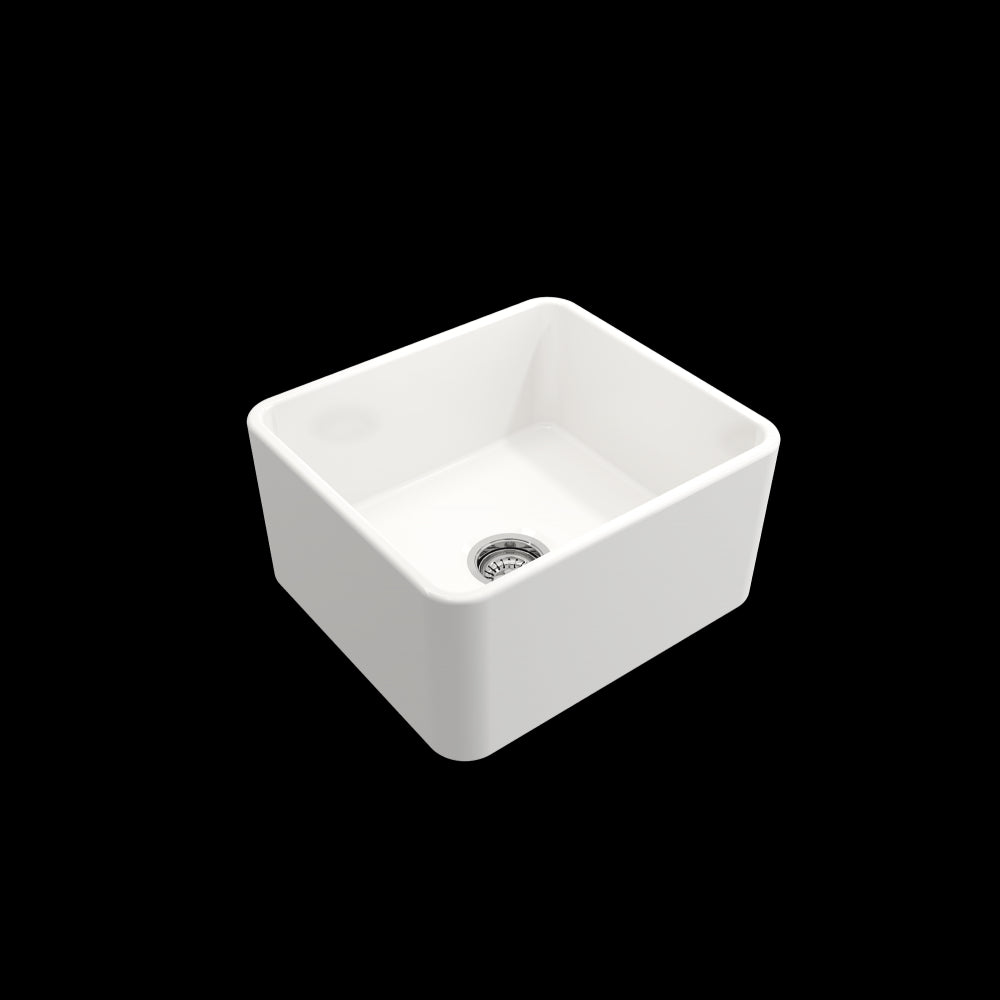 Classico Farmhouse Apron Front Fireclay 20 in. Single Bowl Kitchen Sink with Protective Bottom Grid and Strainer in White