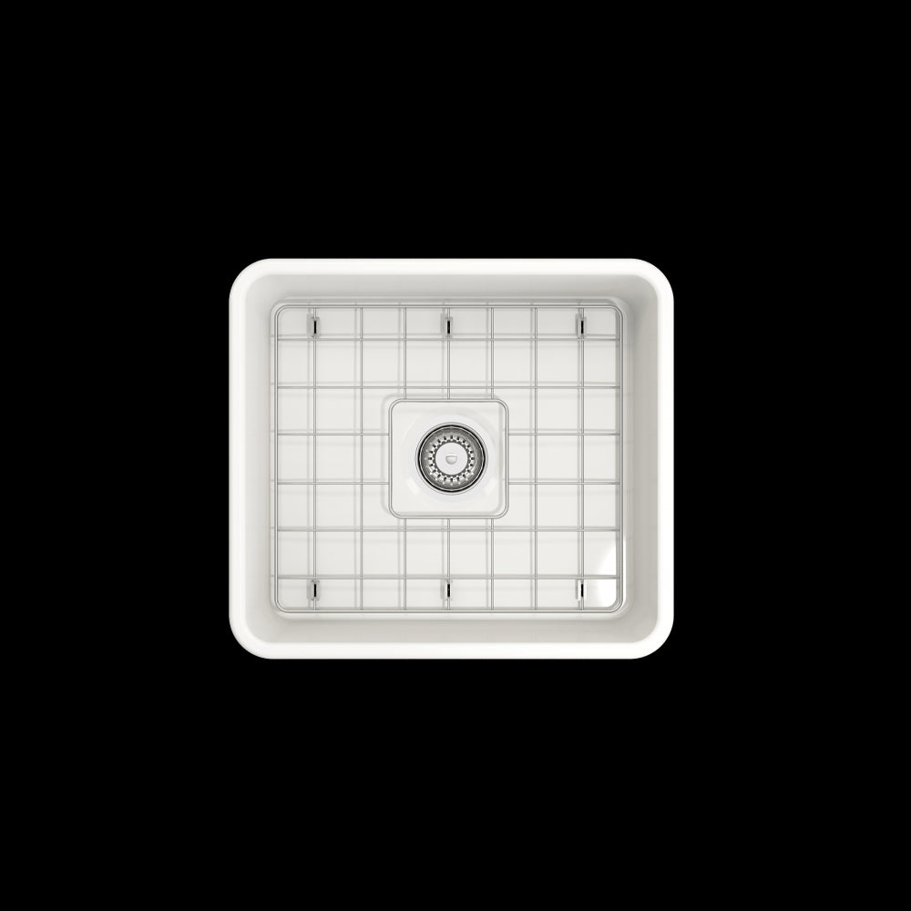 Classico Farmhouse Apron Front Fireclay 20 in. Single Bowl Kitchen Sink with Protective Bottom Grid and Strainer in White