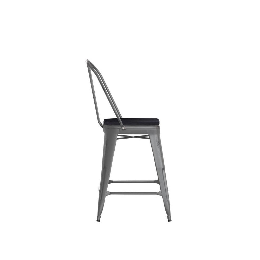 Clear Coat 24" Stool-BK Seat