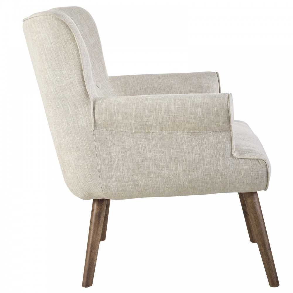 Cloud Upholstered Armchair, White, EEI-2941-BEI