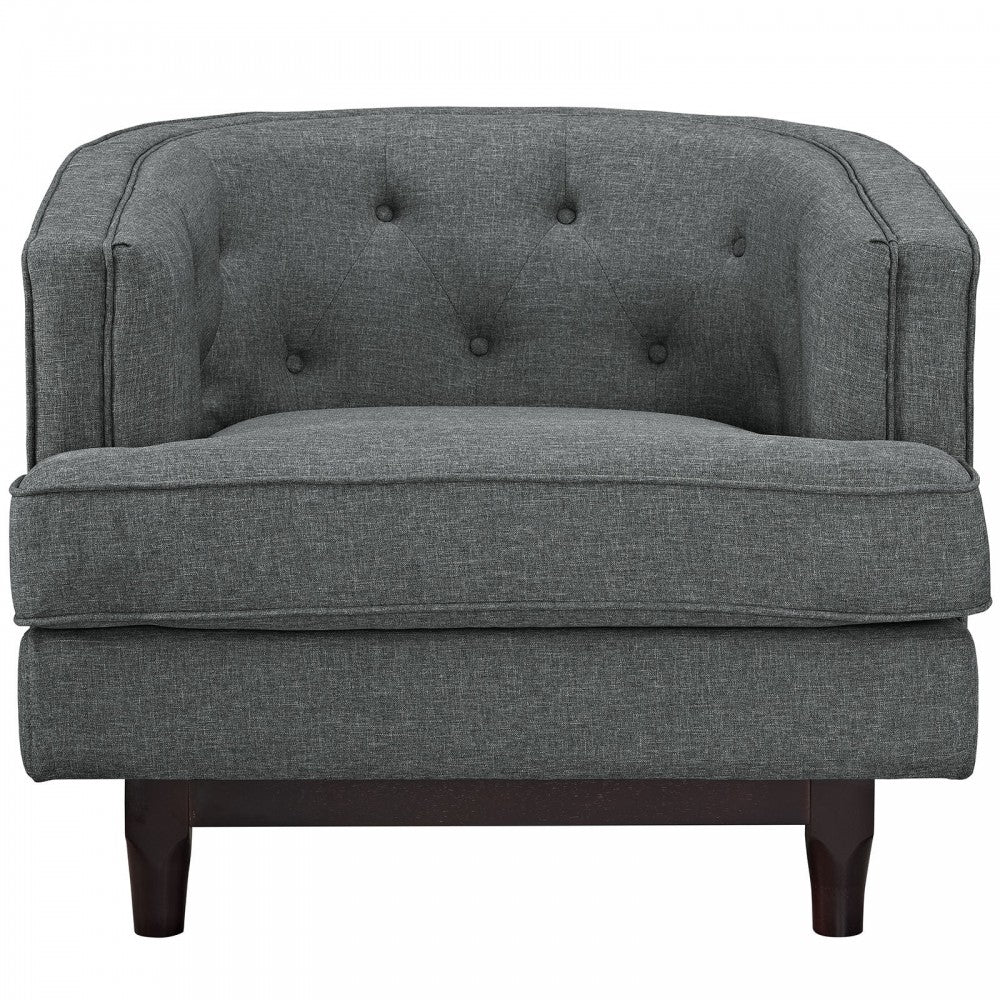 Coast Upholstered Fabric Armchair, Gray