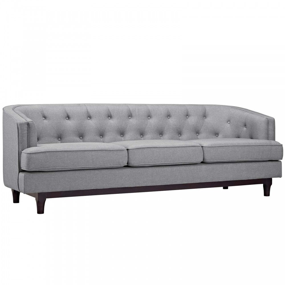 Coast Upholstered Fabric Sofa, Light Gray