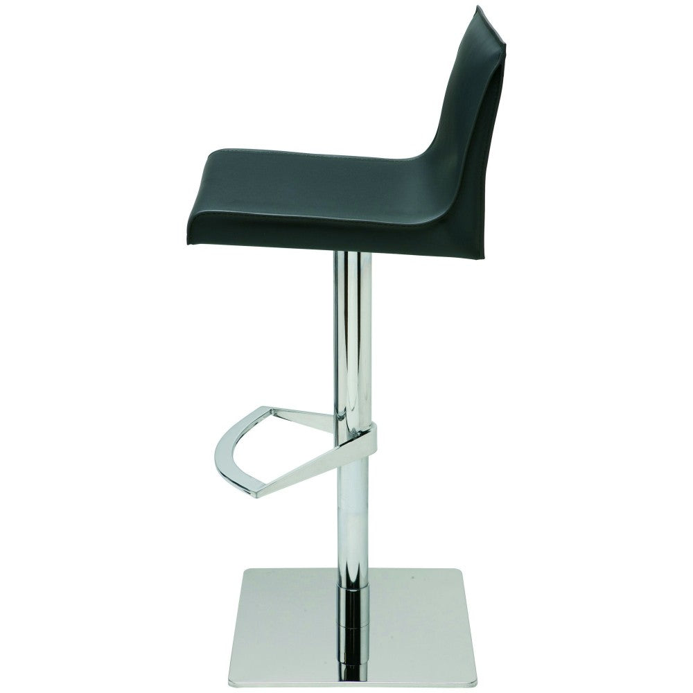 Colter Black Leather Adjustable Stool