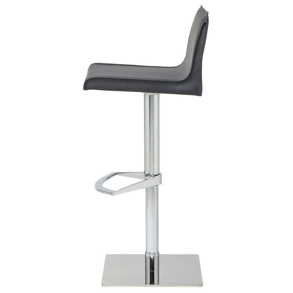 Colter Dark Gray Leather Adjustable Stool
