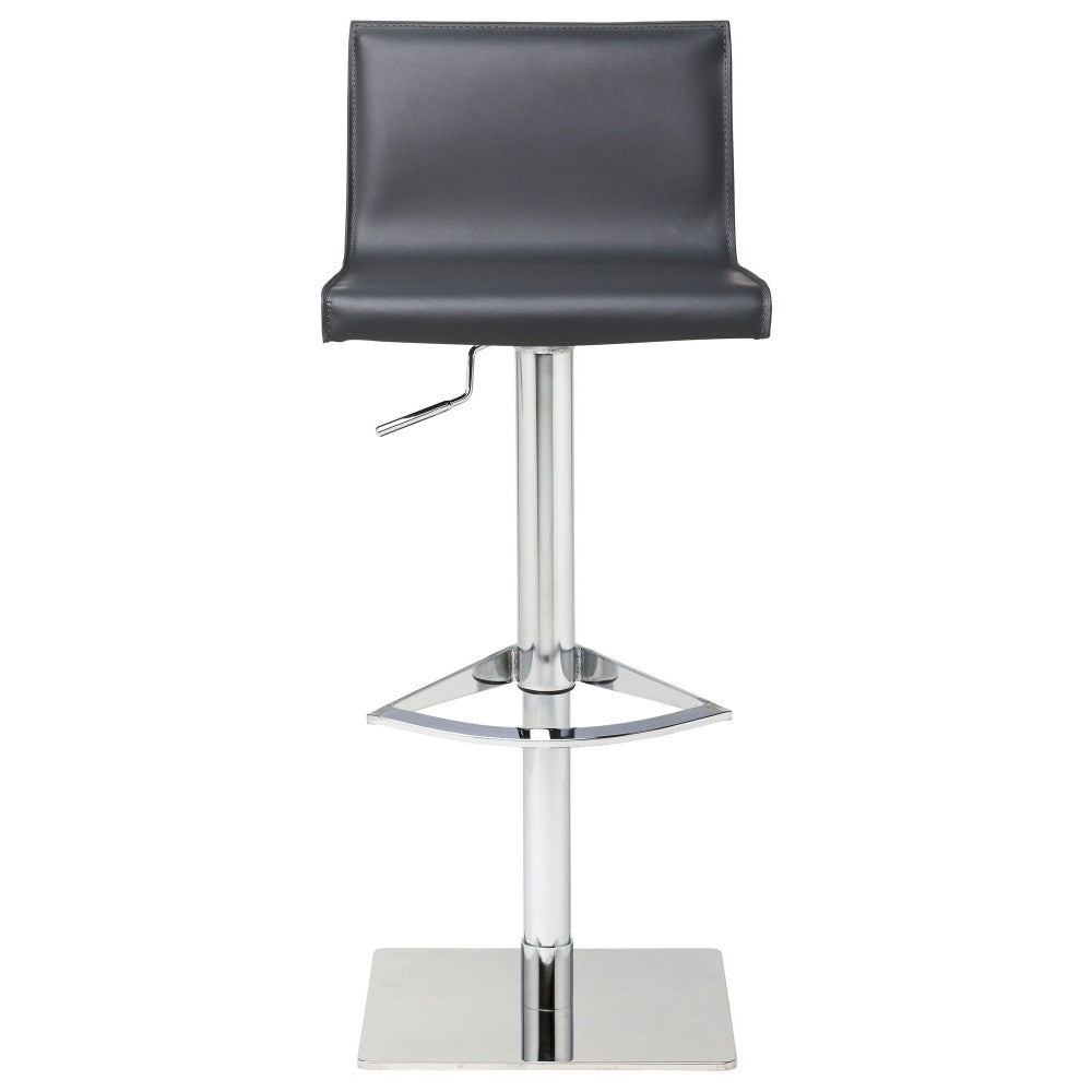 Colter Dark Gray Leather Adjustable Stool