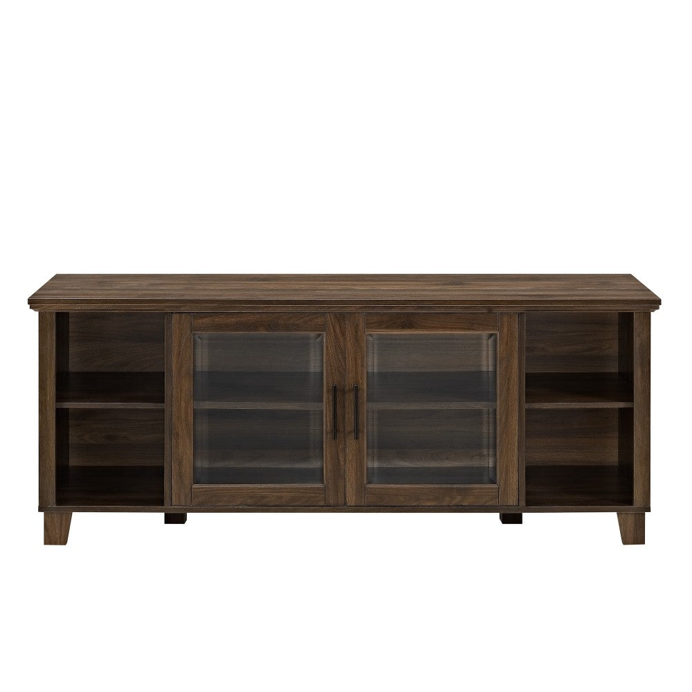 Columbus 58" TV Stand with Middle Doors - Dark Walnut