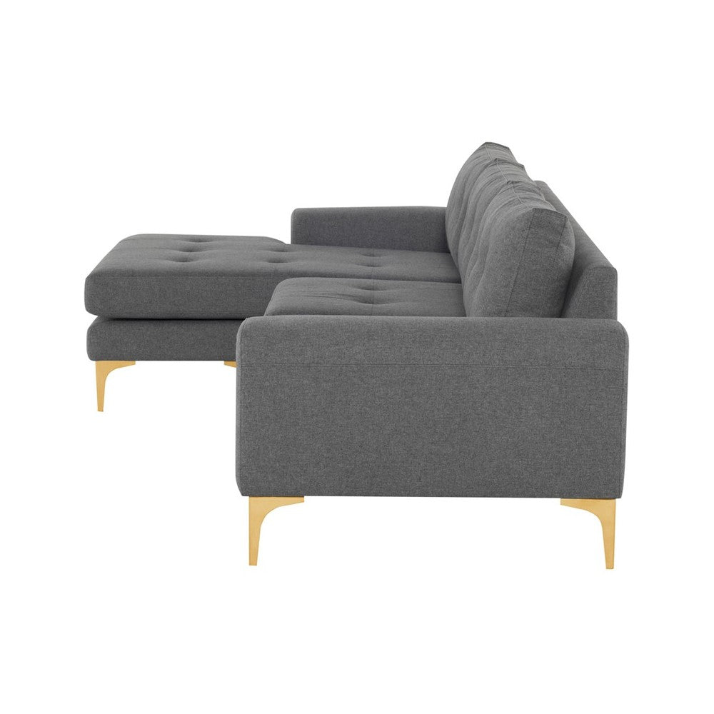 Colyn Shale Gray Fabric Sectional Sofa, HGSC508