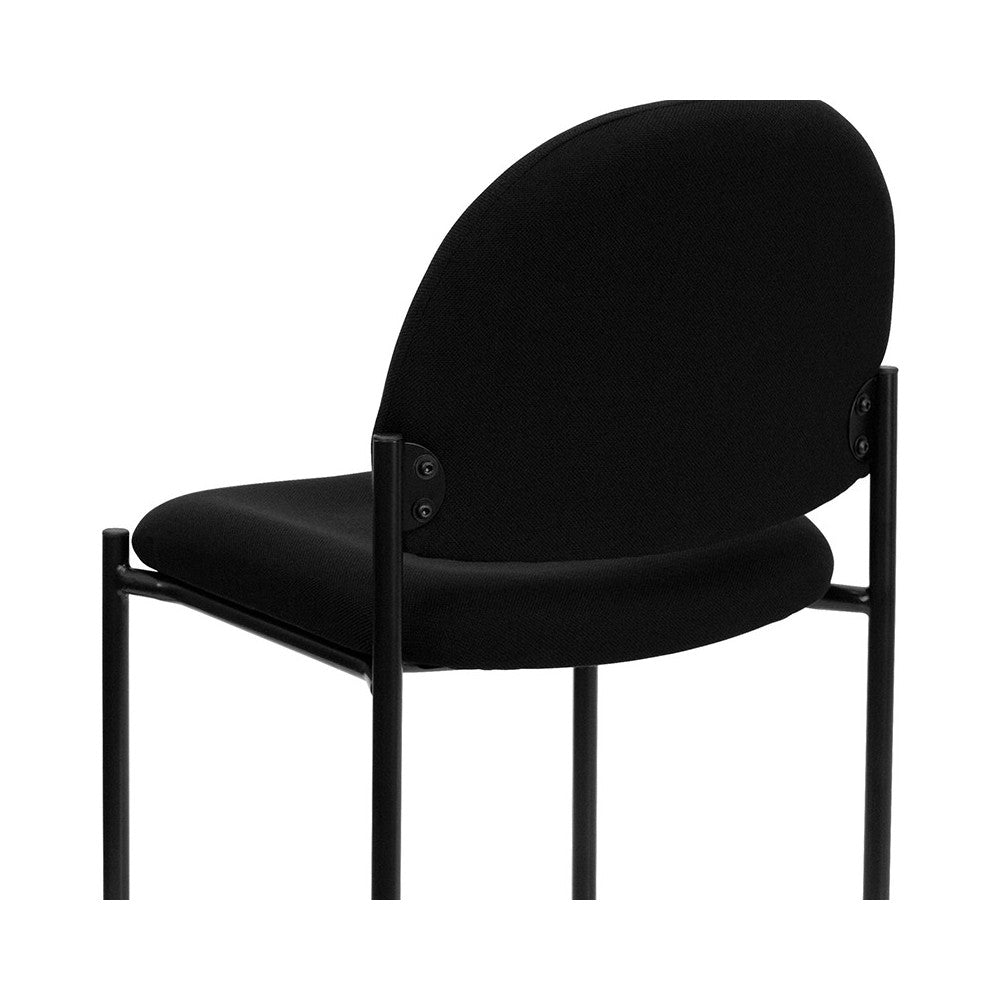 Comfort Black Fabric Stackable Steel Side Reception Chair