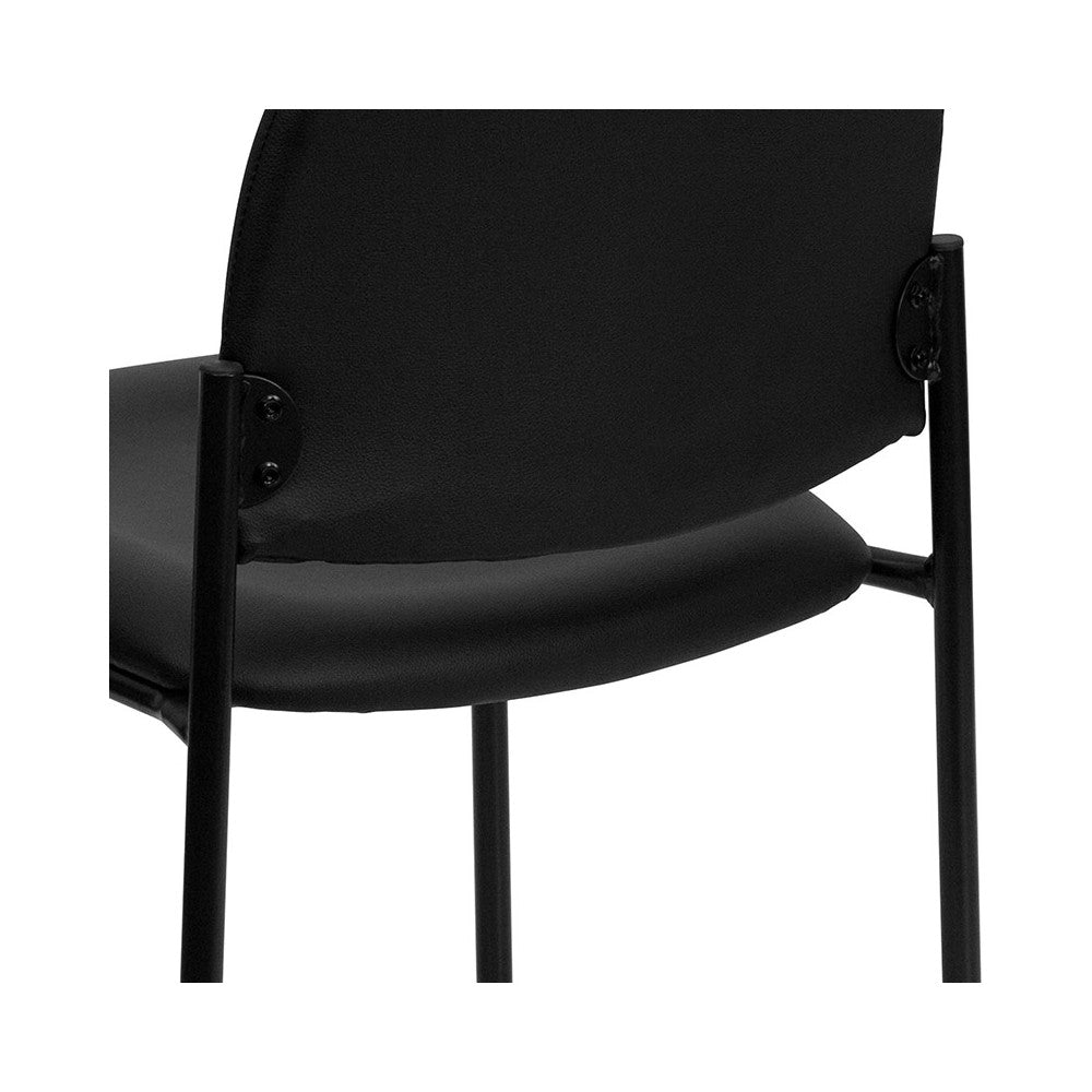 Comfort Black Vinyl Stackable Steel Side Reception Chair
