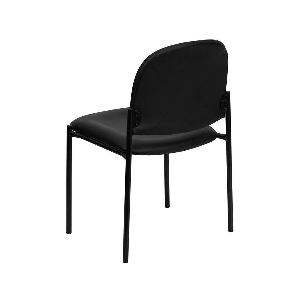 Comfort Black Vinyl Stackable Steel Side Reception Chair