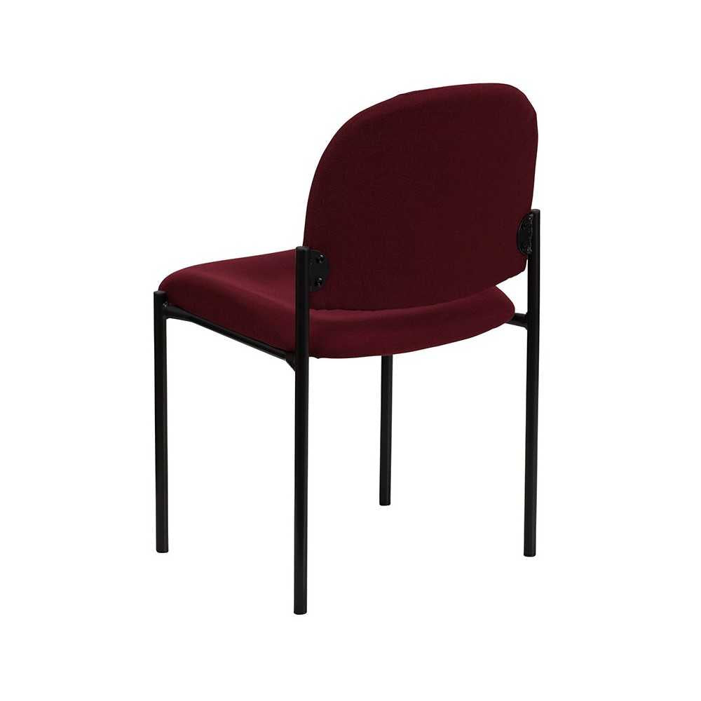 Comfort Burgundy Fabric Stackable Steel Side Reception Chair