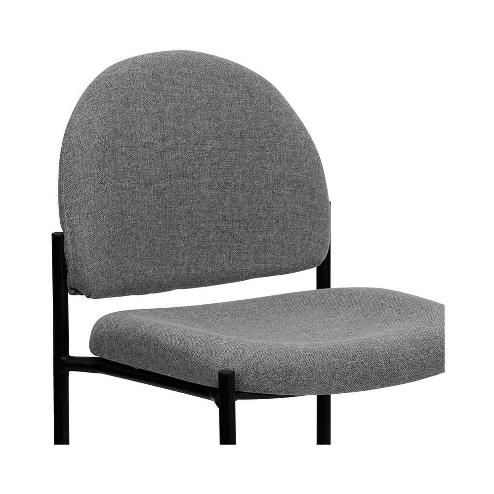 Comfort Gray Fabric Stackable Steel Side Reception Chair