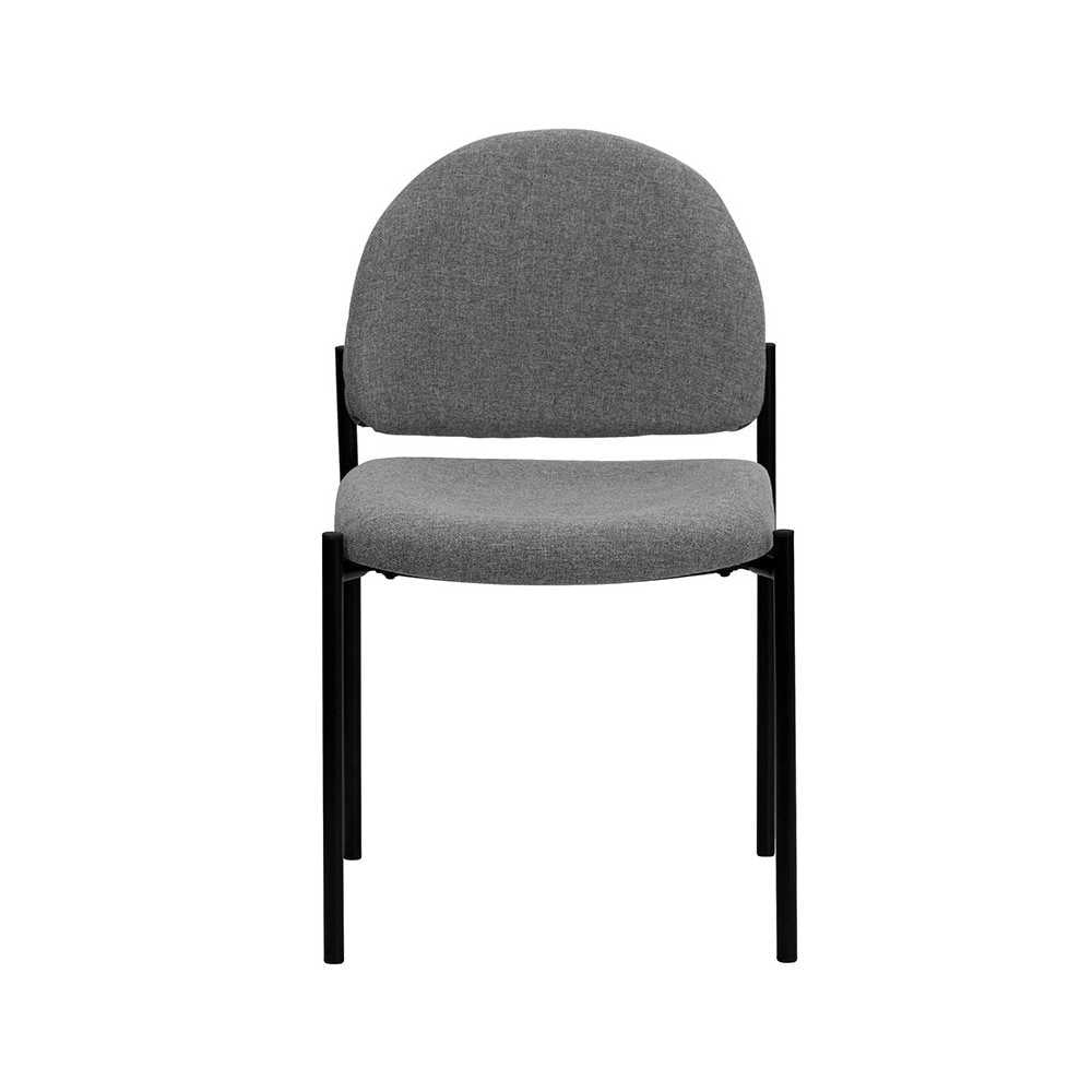 Comfort Gray Fabric Stackable Steel Side Reception Chair