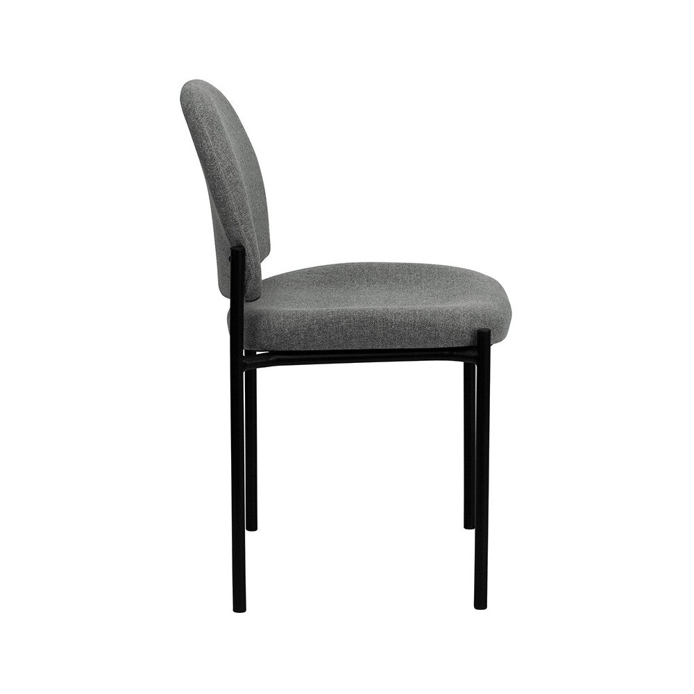 Comfort Gray Fabric Stackable Steel Side Reception Chair