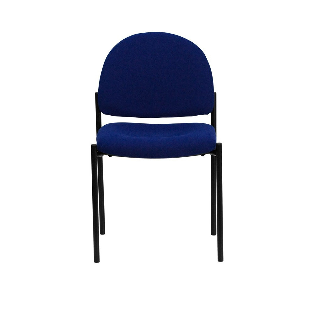 Comfort Navy Fabric Stackable Steel Side Reception Chair