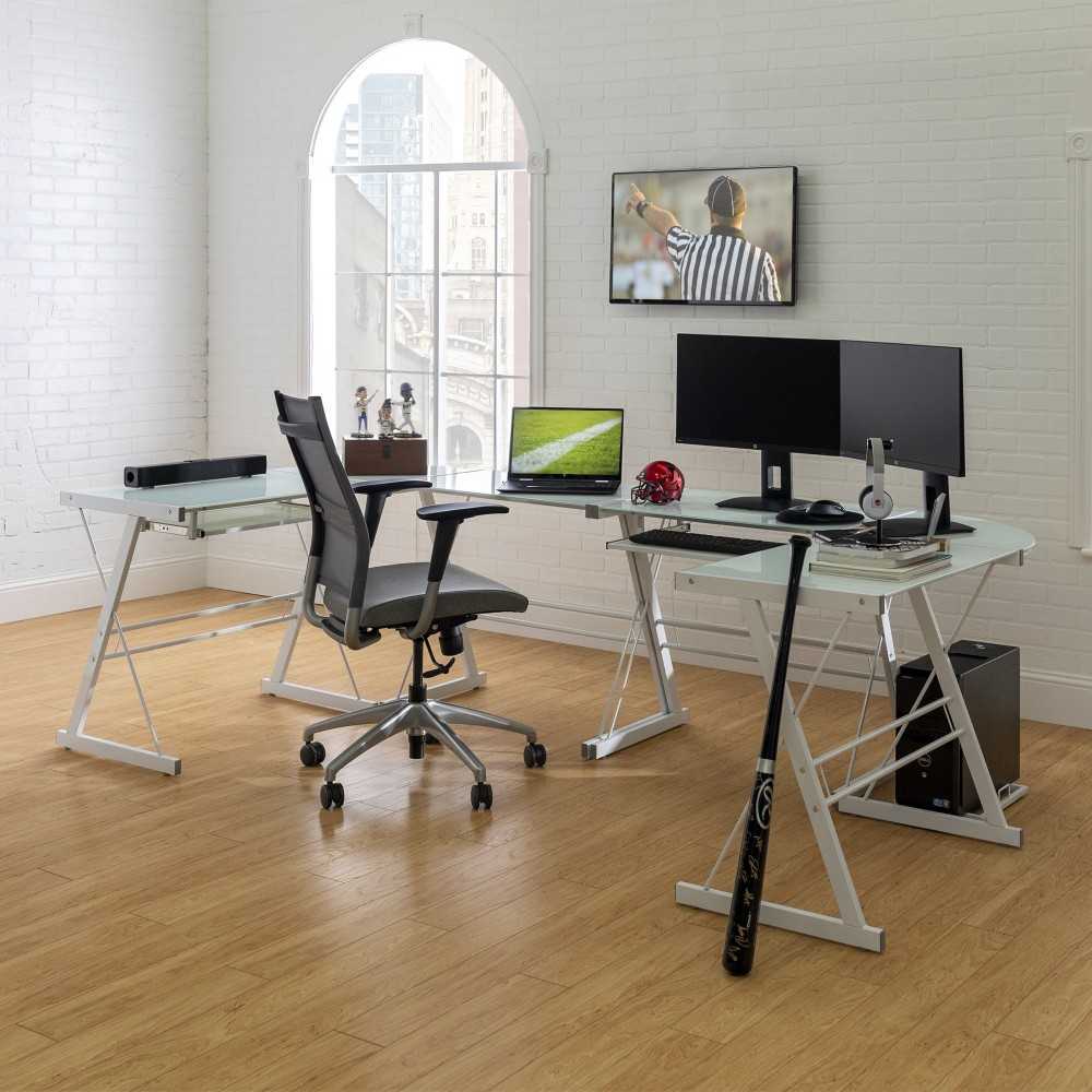 Command Center Gaming Desk Station - White