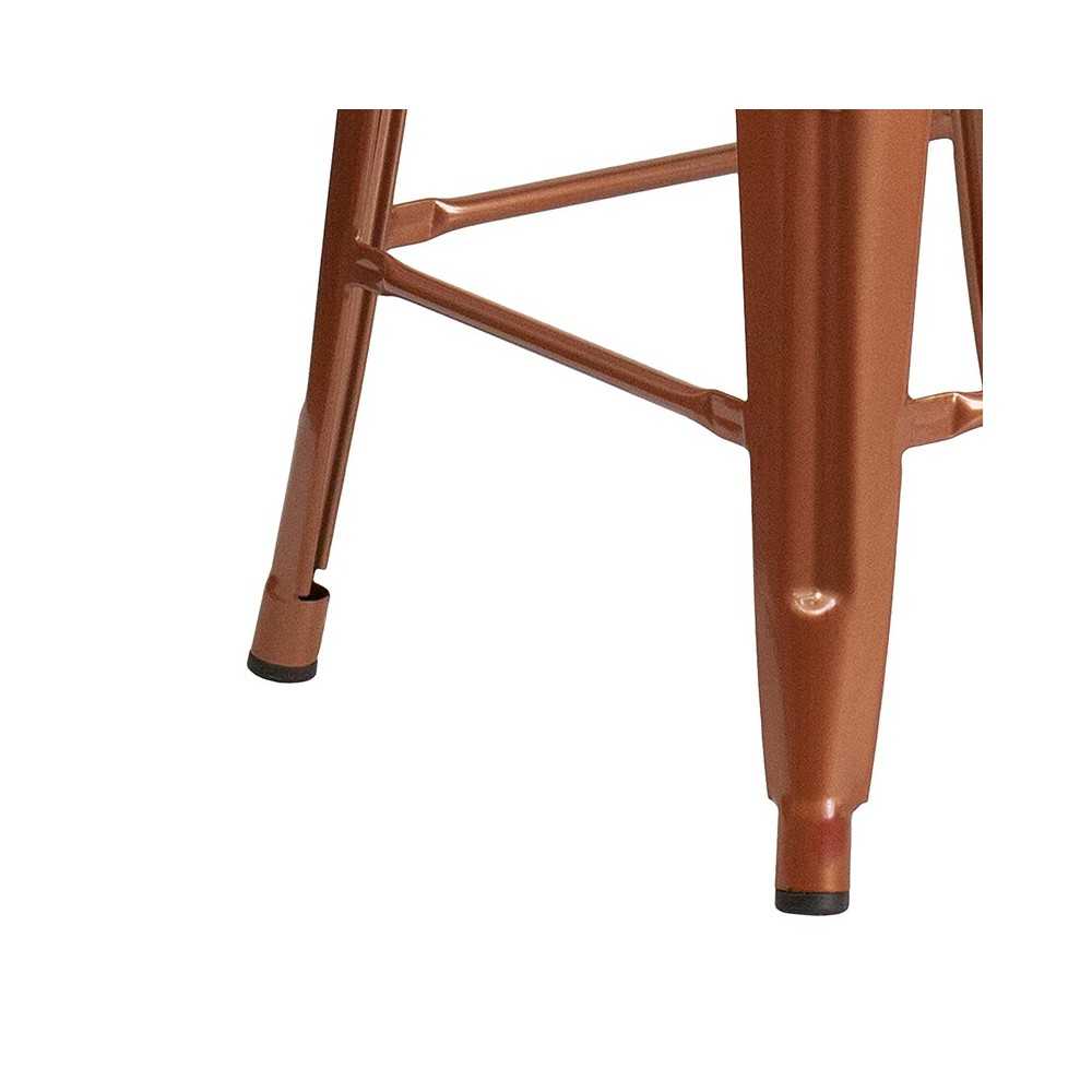 Commercial Grade 24" High Backless Copper Indoor-Outdoor Counter Height Stool