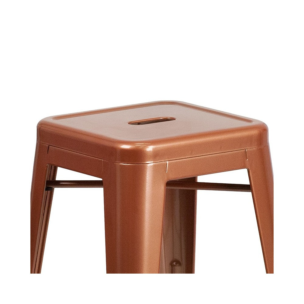 Commercial Grade 24" High Backless Copper Indoor-Outdoor Counter Height Stool