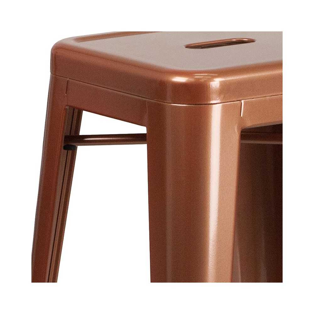 Commercial Grade 30" High Backless Copper Indoor-Outdoor Barstool