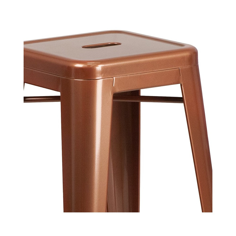 Commercial Grade 30" High Backless Copper Indoor-Outdoor Barstool