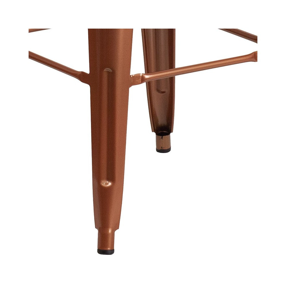 Commercial Grade 30" High Backless Copper Indoor-Outdoor Barstool