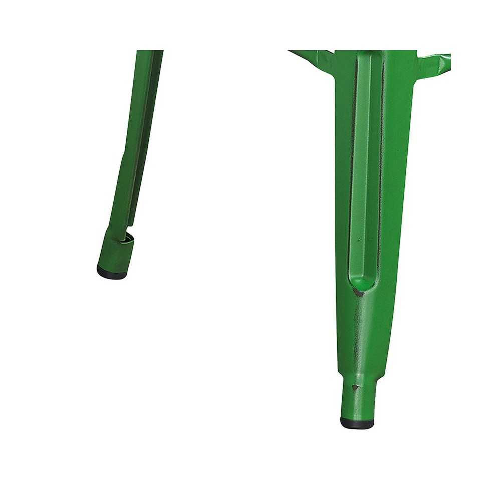 Commercial Grade 30" High Backless Distressed Green Metal Indoor-Outdoor Barstool
