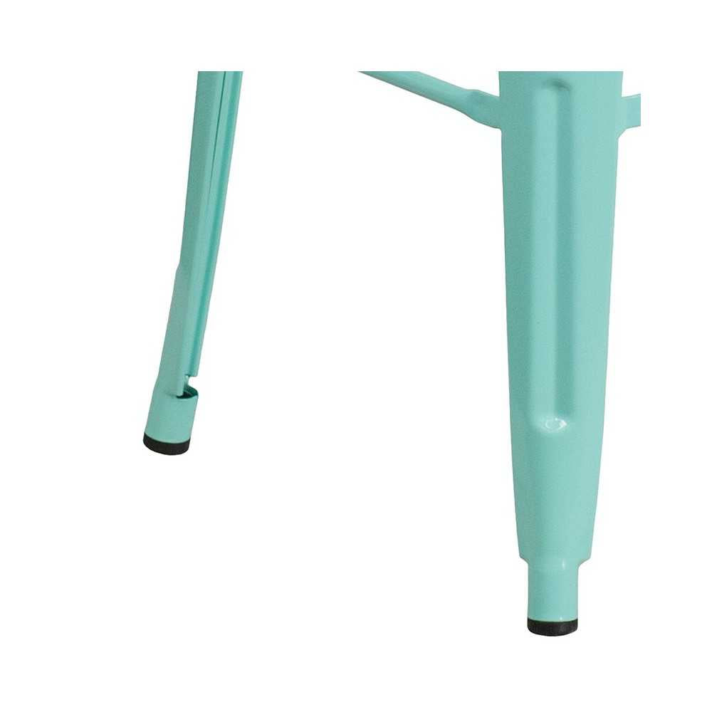 Commercial Grade 30" High Backless Mint Green Indoor-Outdoor Barstool
