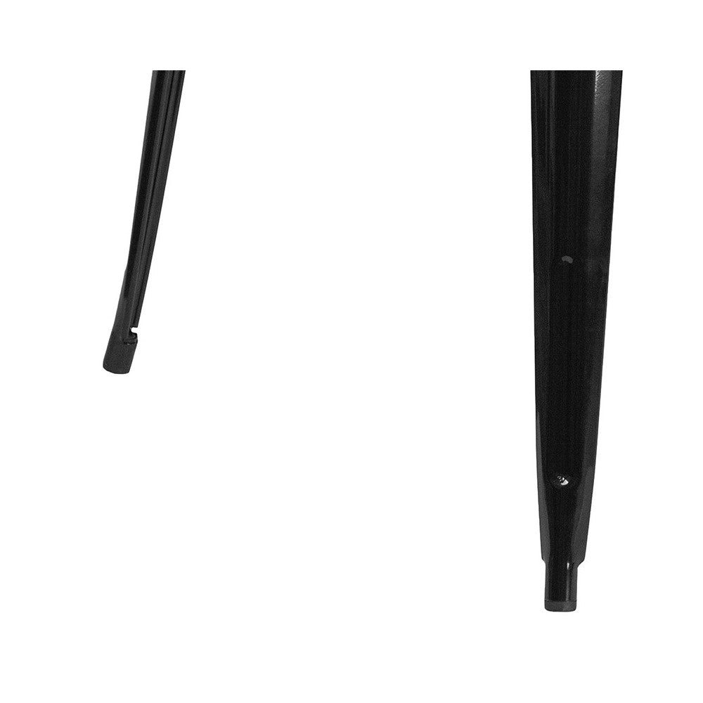 Commercial Grade 31.75" Square Black Metal Indoor-Outdoor Table