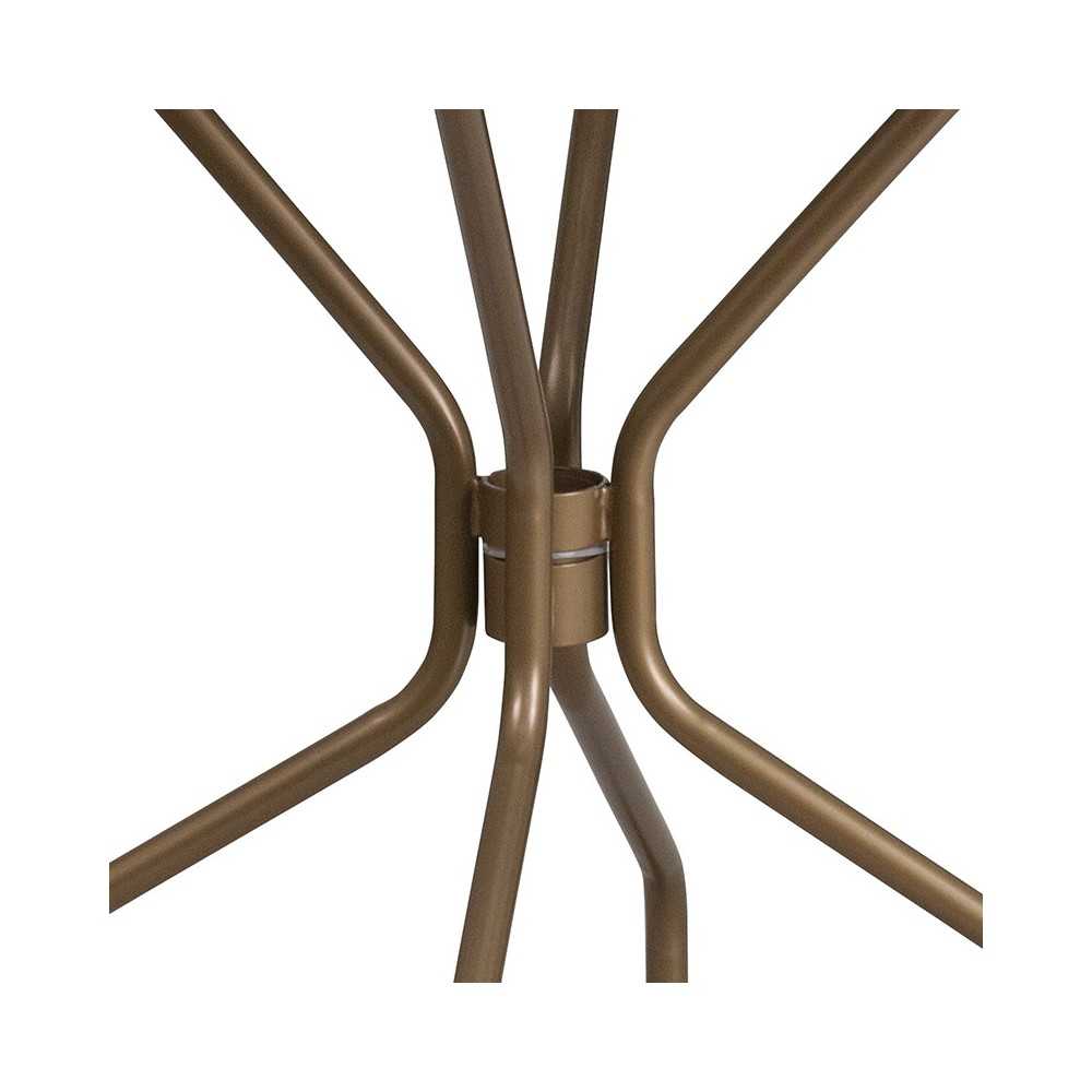 Commercial Grade 35.25" Round Gold Indoor-Outdoor Steel Patio Table