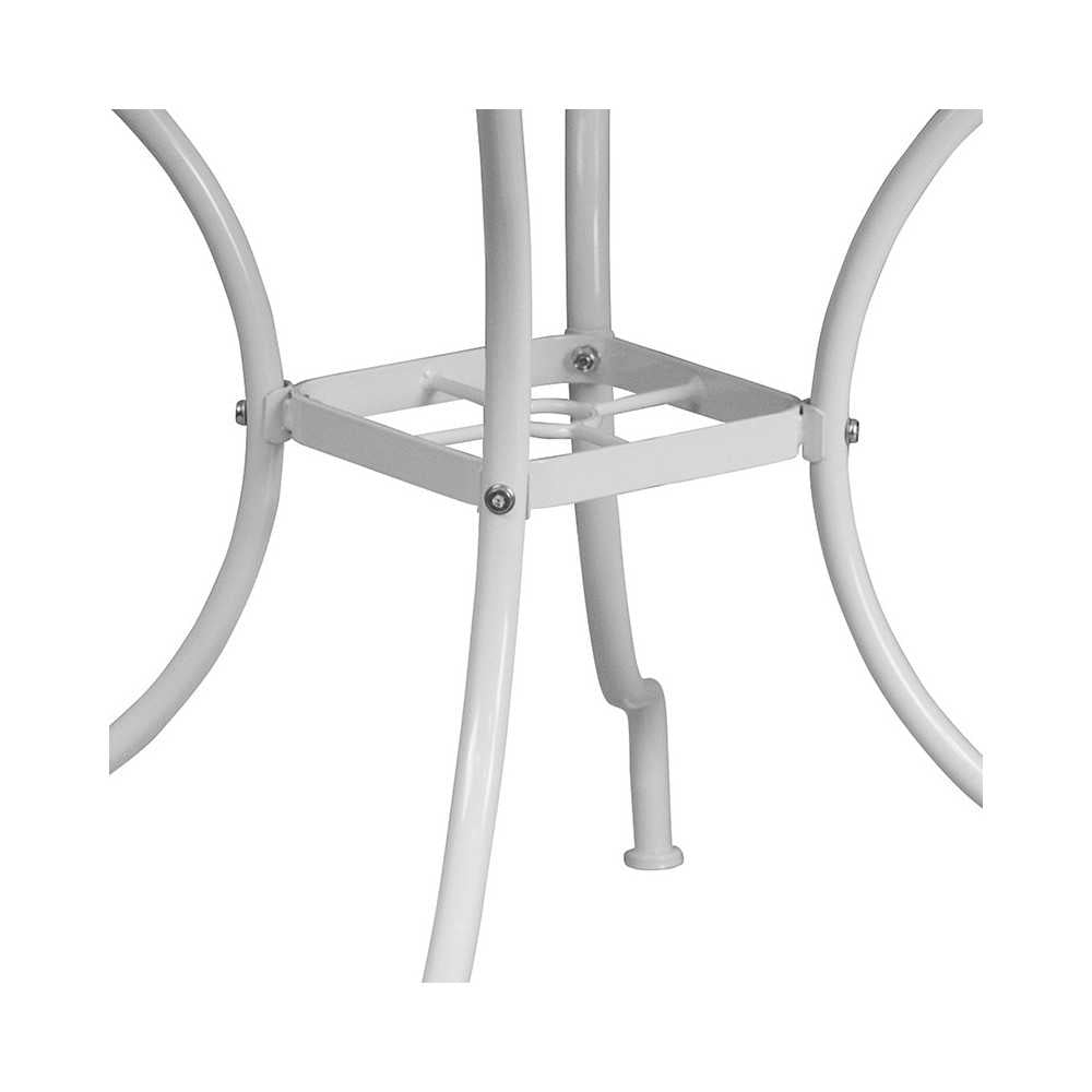 Commercial Grade 35.5" Square White Indoor-Outdoor Steel Patio Table